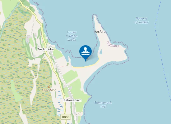 Map of Camas a' Mhòr Bheòil (or Braes Beach)