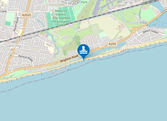 Map of Lancing Beach