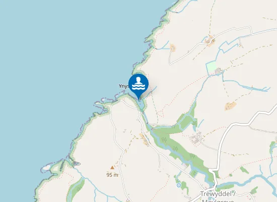 Map of Ceibwr Beach