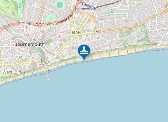 Map of Bournemouth East Beach