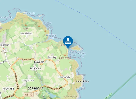 Map of Pelistry Beach