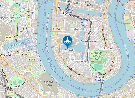 Map of Docklands Sailing and Watersports Centre Open Water Swimming
