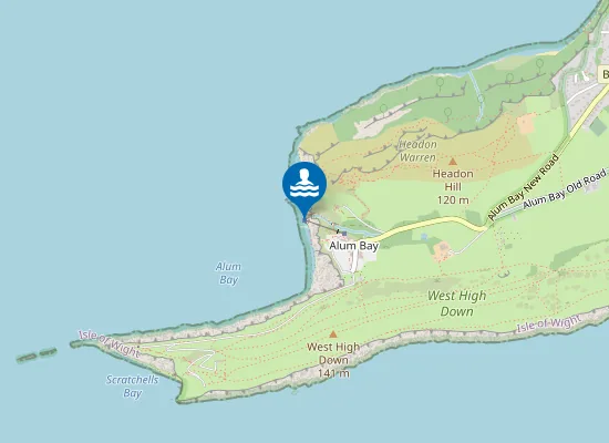 Map of Alum Bay Beach