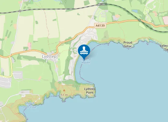 Map of Lydstep Haven Beach