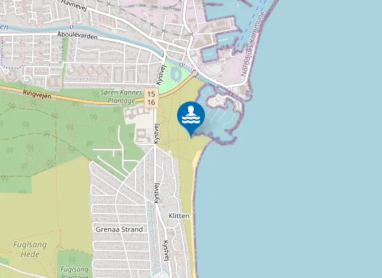 Map of 600 M. S. For Grenåen