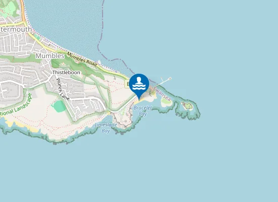 Map of Bracelet Bay Beach