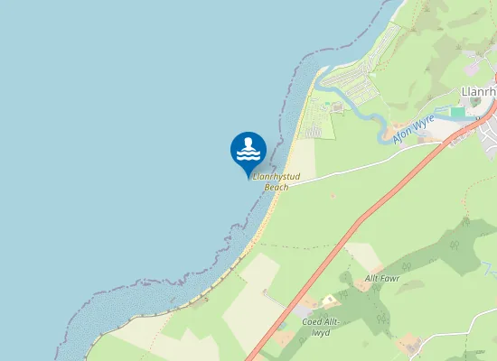 Map of Llanrhystud Beach