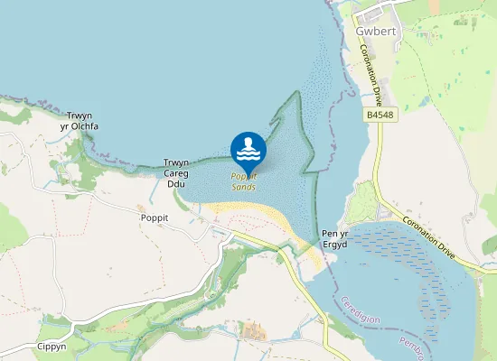 Map of Poppit Sands