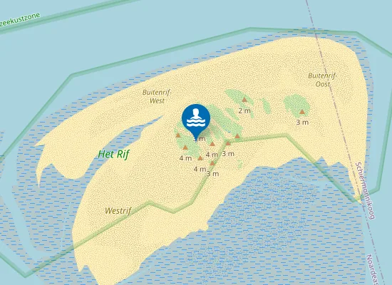 Map of Westelijke washover