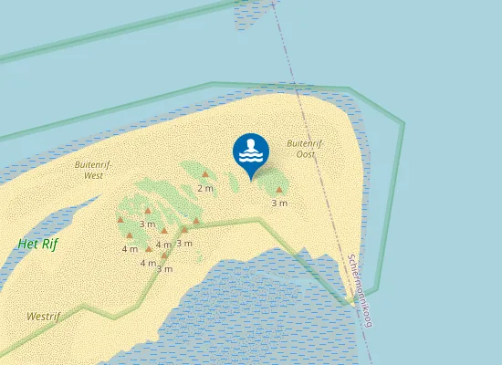 Map of Oostelijke washover
