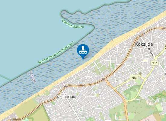Map of KOKSIJDE STER DER ZEE