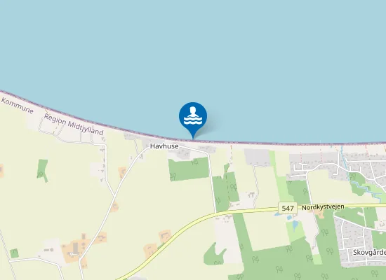 Map of RYGÅRDE STRAND