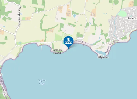 Map of UGELBØLLE STRAND