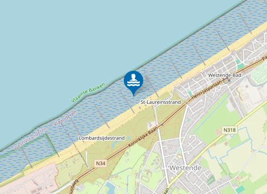 Map of MIDDELKERKE SINT-LAUREINS - WESTENDE