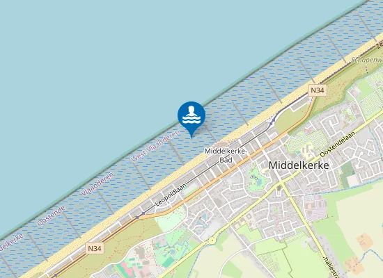 Map of MIDDELKERKE CASINO - WEST