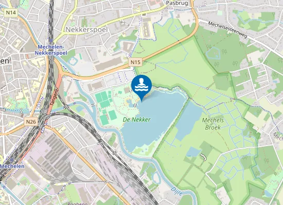Map of MECHELEN DE NEKKER (GROTE VIJVER)
