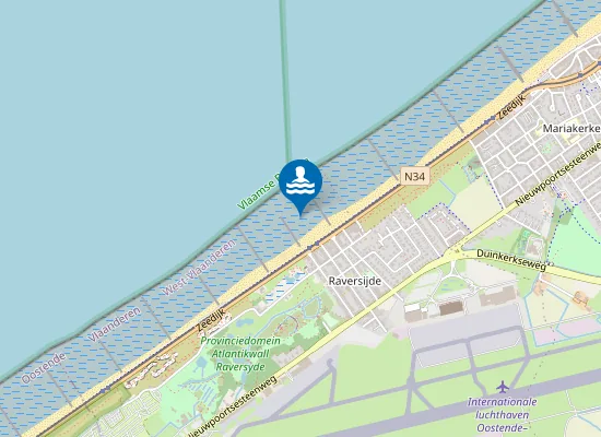 Map of OOSTENDE RAVERSIJDE - BAD