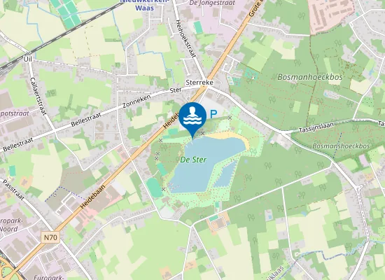 Map of Sint-Niklaas De Ster 50M-Bad