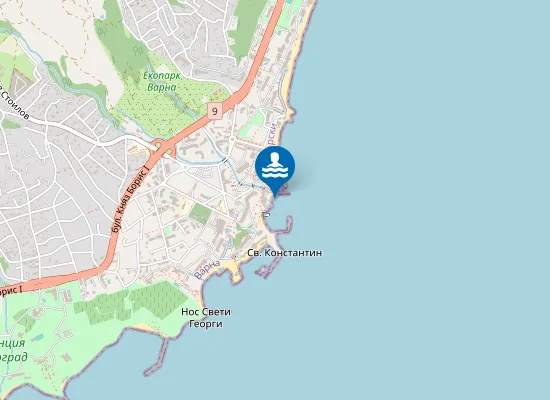 Map of СВ.СВ.КОНСТАНТИН И ЕЛЕНА-ДО МИНЕРАЛЕН БАСЕЙН