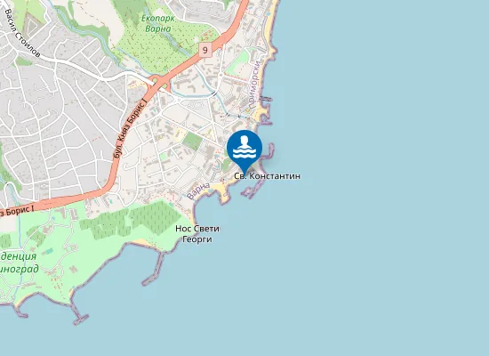 Map of СВ.СВ. КОНСТАНТИН И ЕЛЕНА-ПЛАЖ МАЛКА РИВИЕРА