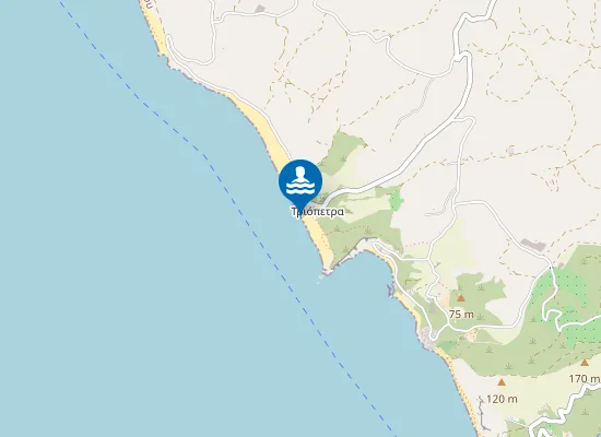 Map of AKOUMIANI GIALIA - TRIOPETRA MEGALI