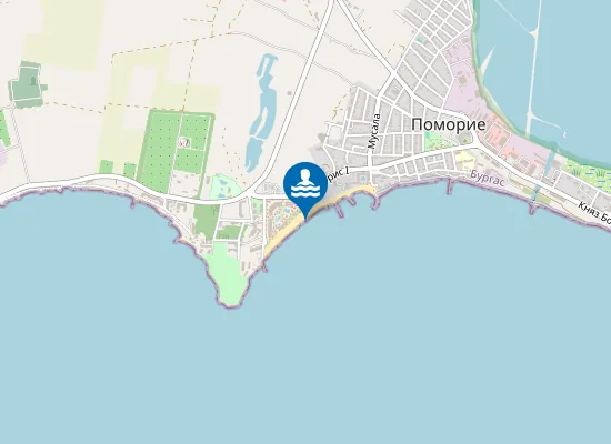 Map of Поморие-Южен Плаж