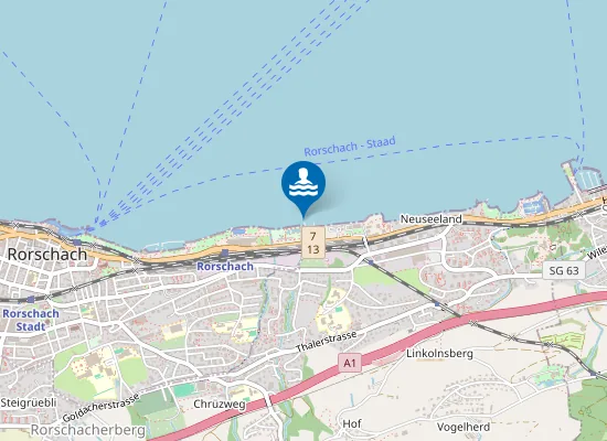 Map of STRANDBAD RORSCHACH, BODENSEE