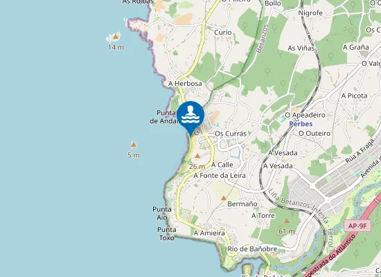 Map of PLAYA PERBES - ANDAH?O - MI?O PM2