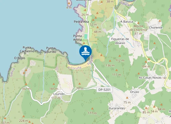 Map of PLAYA LOURIDO - MUXIA PM1