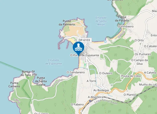 Map of PLAYA A CONCHA - ORTIGUEIRA PM1