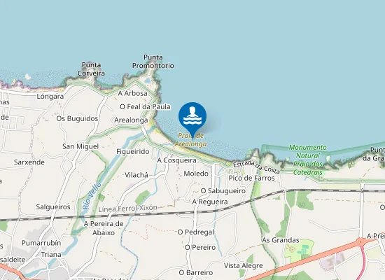 Map of PLAYA AREALONGA - BARREIROS PM1
