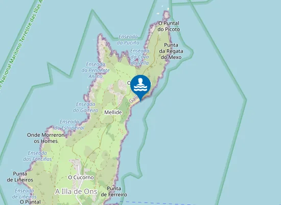 Map of PLAYA MELIDE (ILLA DE ONS) PM1