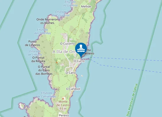 Map of PLAYA DORNA (ILLA DE ONS) PM1