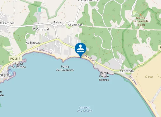 Map of PLAYA RAEIROS - PAXAREIRO PM1
