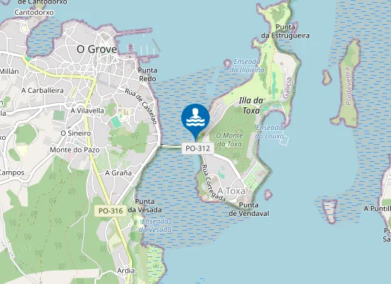 Map of PLAYA PONTE DA TOXA (ISLA DE A TOXA) PM1
