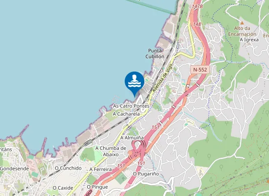 Map of PLAYA AREALONGA - REDONDELA PM1