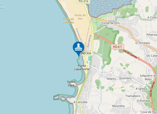 Map of PLAYA A LANZADA-SANXENXO PM1