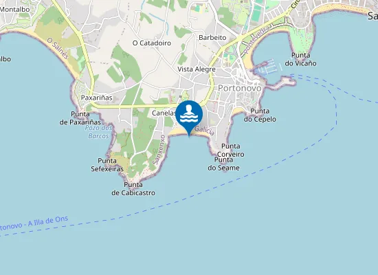 Map of PLAYA CANELAS - SANXENXO PM1