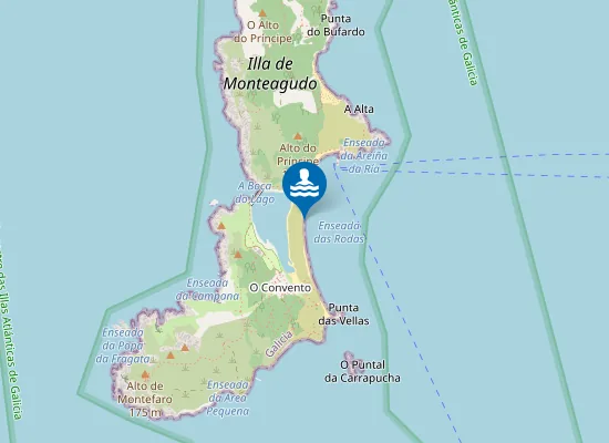 Map of PLAYA RODAS (ISLAS CIES) PM1