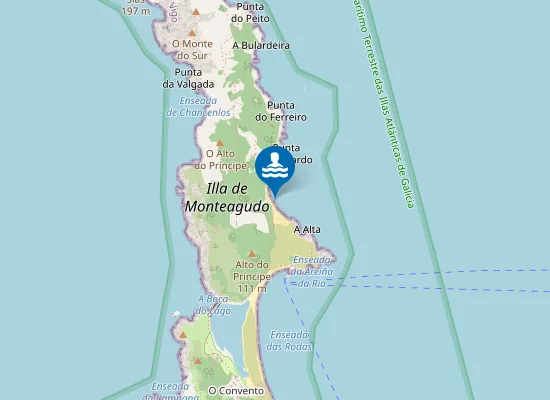 Map of PLAYA FIGUEIRAS (ISLAS CIES) PM1