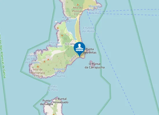 Map of PLAYA CARRACIDO (ISLAS CIES) PM1
