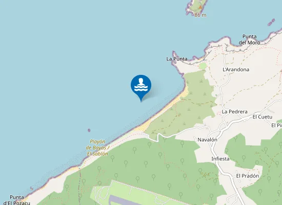 Map of PLAYA DEL SABL?N DE BAYAS PM1