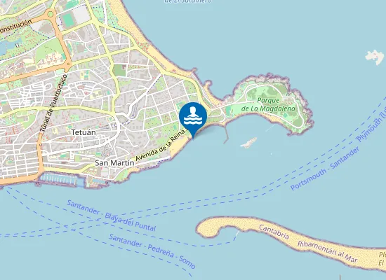 Map of PLAYA DE LA MAGDALENA/PELIGROS PM1