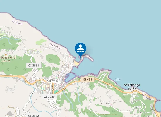 Map of PLAYA DE MUTRIKU (ONDAR GAIN) PM1