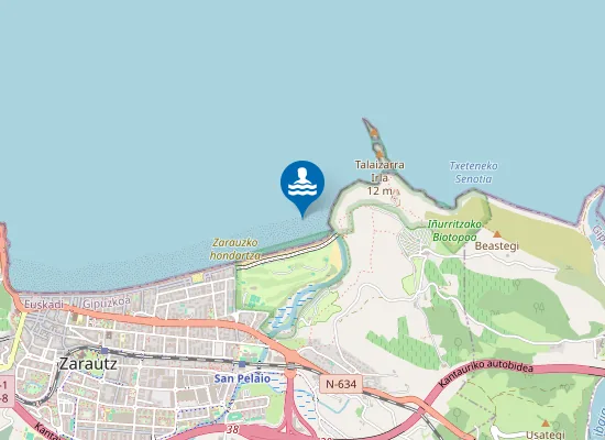 Map of PLAYA DE ZARAUTZ PM1