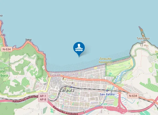 Map of PLAYA DE ZARAUTZ PM3