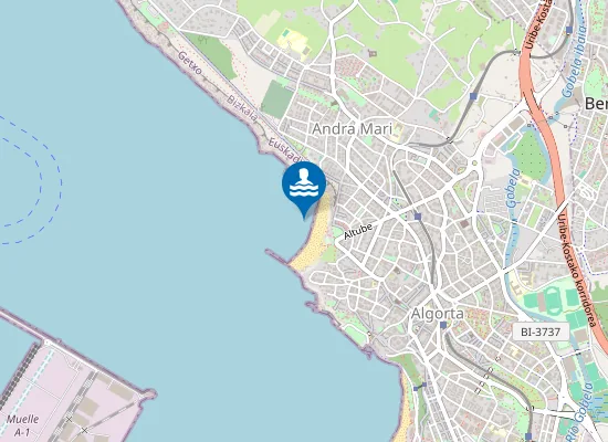 Map of PLAYA DE ARRIGUNAGA PM1