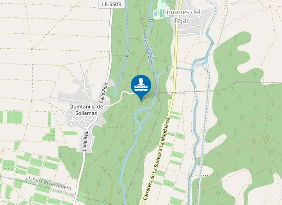 Map of RIO ORBIGO LLAMAS DE LA RIBERA 02 PM1