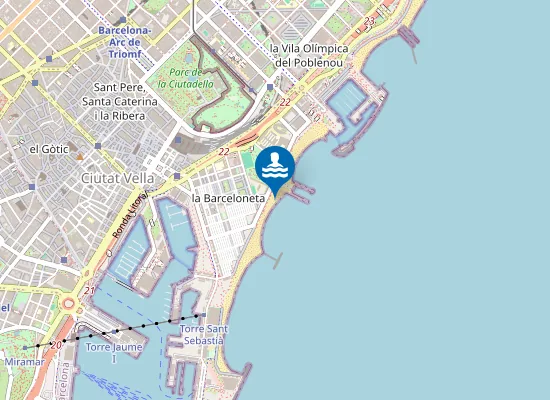 Map of PLAYA DE LA BARCELONETA PM1