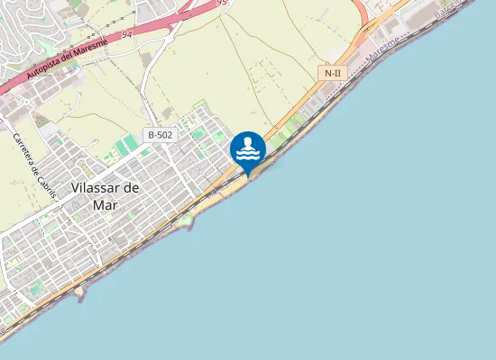 Map of PLAYA DE CABRERA (VINYALS) PM1